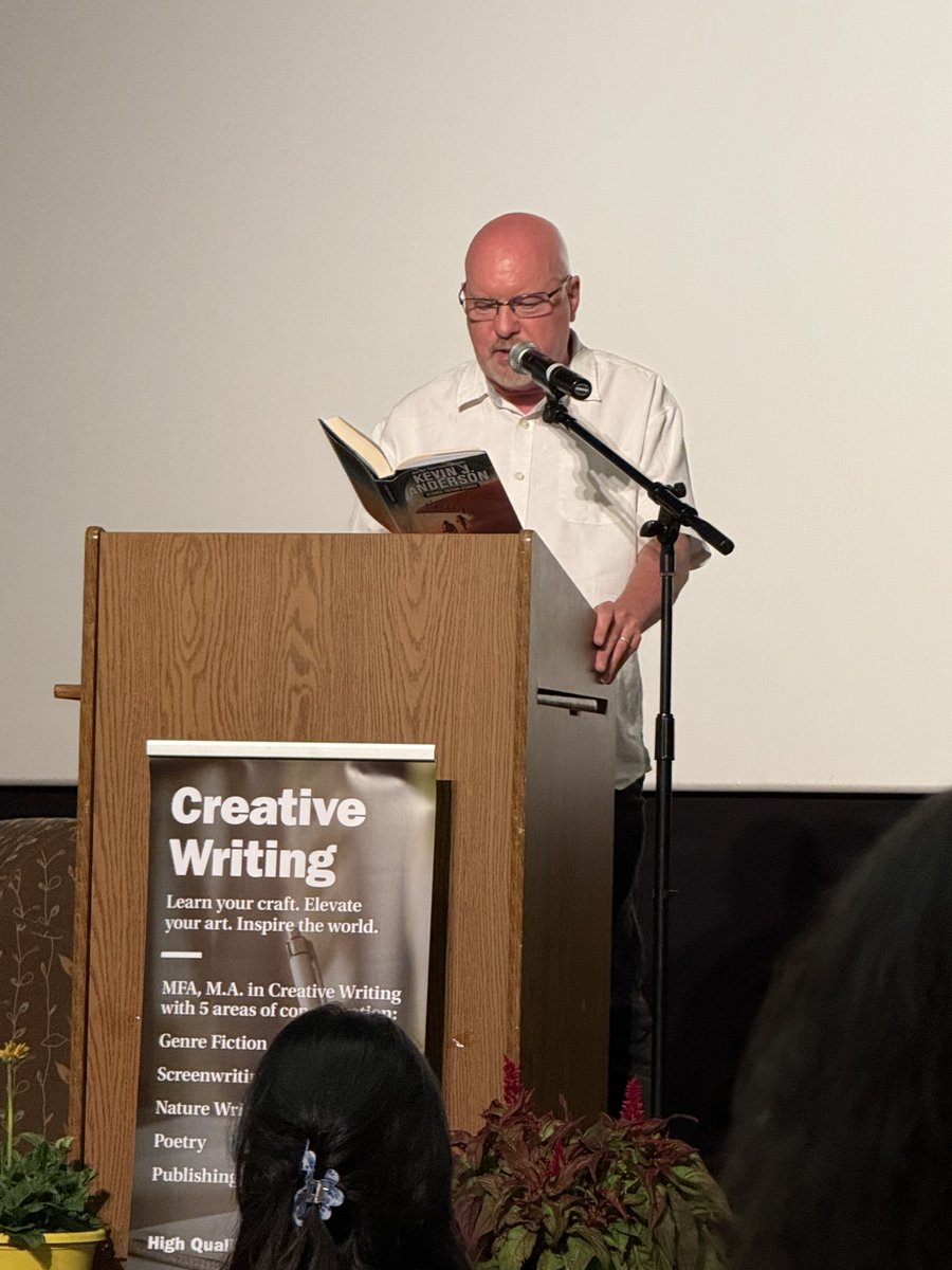 TheKJA's tweet image. Last night's faculty reading at Western Colorado University. I read "Controlled Experiments"—"There were rats in the soufflé again." @WesternGPCW