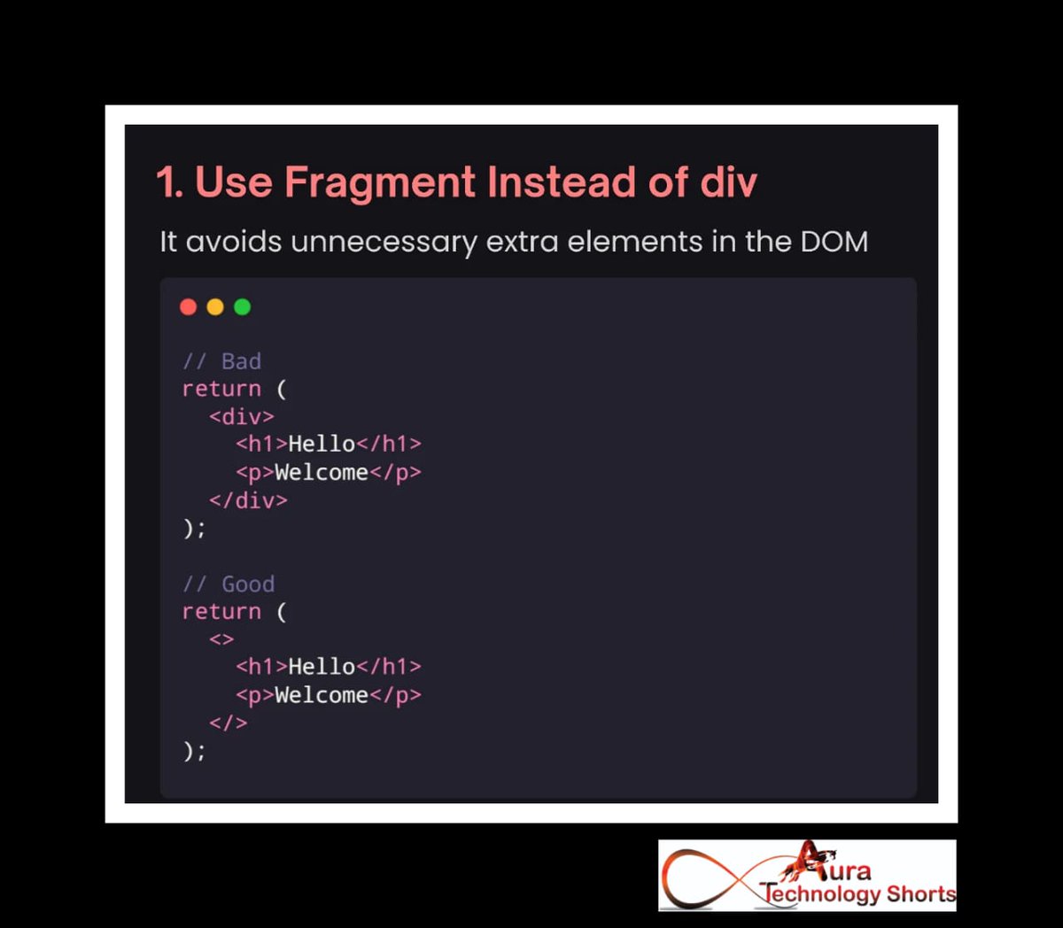 Auratechno72007's tweet image. Expert Insights: React Tips
...............
#reactbestpractices #ReactBestPractices #WebDevelopment #JavaScript #ReactJS #CodingStandards #FrontendDevelopment #Programming #DeveloperCommunity #MasterReact #TechGuidelines #UIUX #WebDesign #SoftwareDevelopment #CodingExcellence