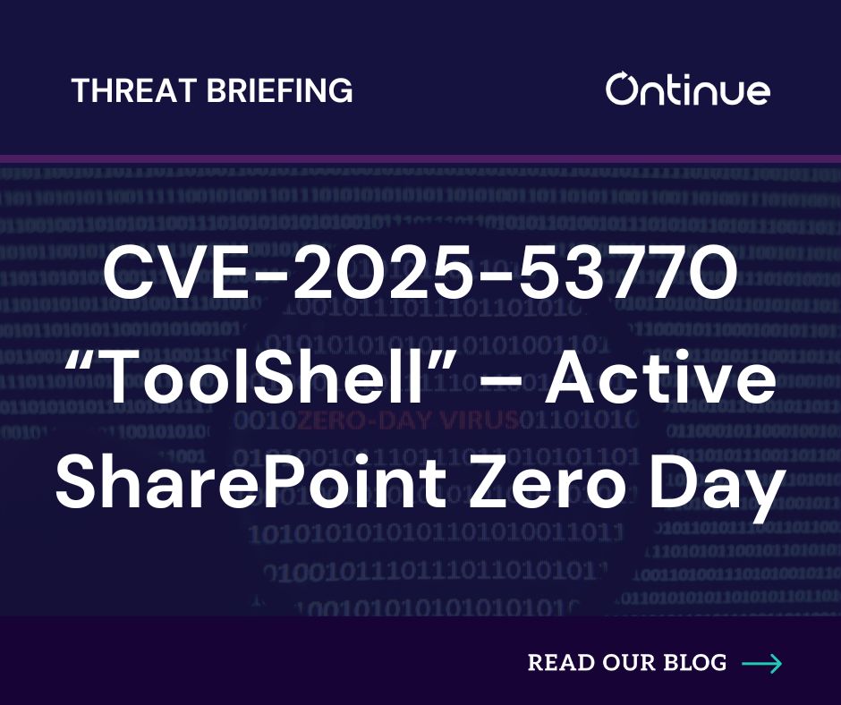 A CVSS 9.8 deserialization vulnerability in on-premises Microsoft SharePoint Server is being actively exploited. This flaw allows unauthenticated RCE over the network — a serious threat for any affected environment. Full breakdown: bit.ly/4kONtvS

#zeroday