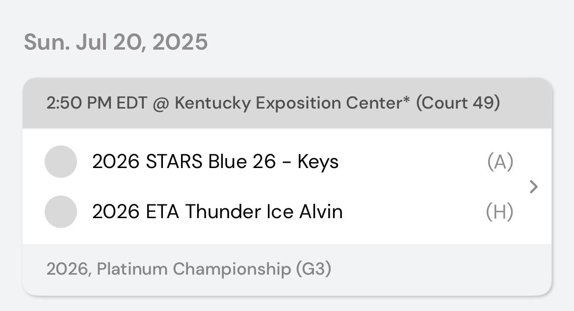 Addie Geren (@addie_geren30) on Twitter photo Two good wins yesterday!! We have one game today at 2:50 on court 49! <a href="/EastTNAir/">East TN Air (Campos)</a> <a href="/ETA_2026_ICE/">ETA 2026 ICE</a> Two good wins yesterday!! We have one game today at 2:50 on court 49! <a href="/EastTNAir/">East TN Air (Campos)</a> <a href="/ETA_2026_ICE/">ETA 2026 ICE</a>