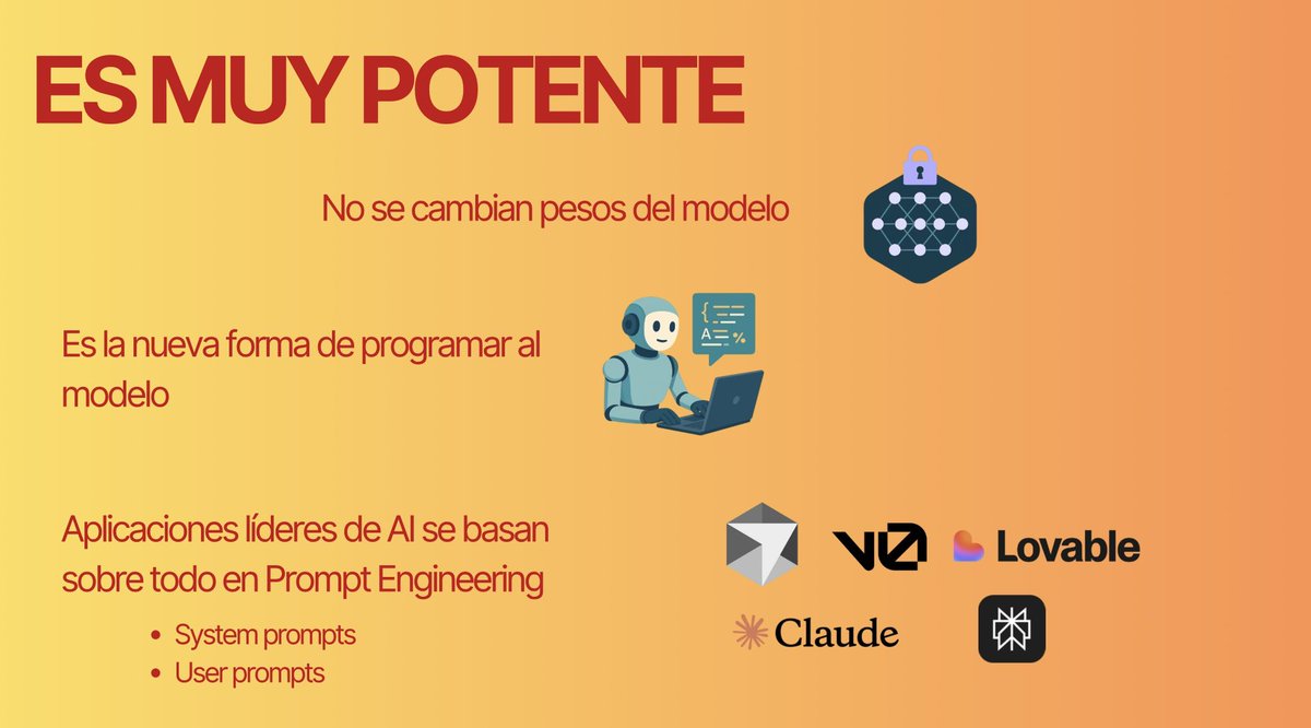 Muchas gracias a la <a href="/UPTAragua/">UPT Aragua</a> por la invitación a hablar sobre Prompt Engineering en su Congreso de IA aplicado a la Universidad. 

Prompt Engineering es mucho más que crear un prompt para resolver una consulta con un LLM. Es saber cómo programar un LLM para crear productos que