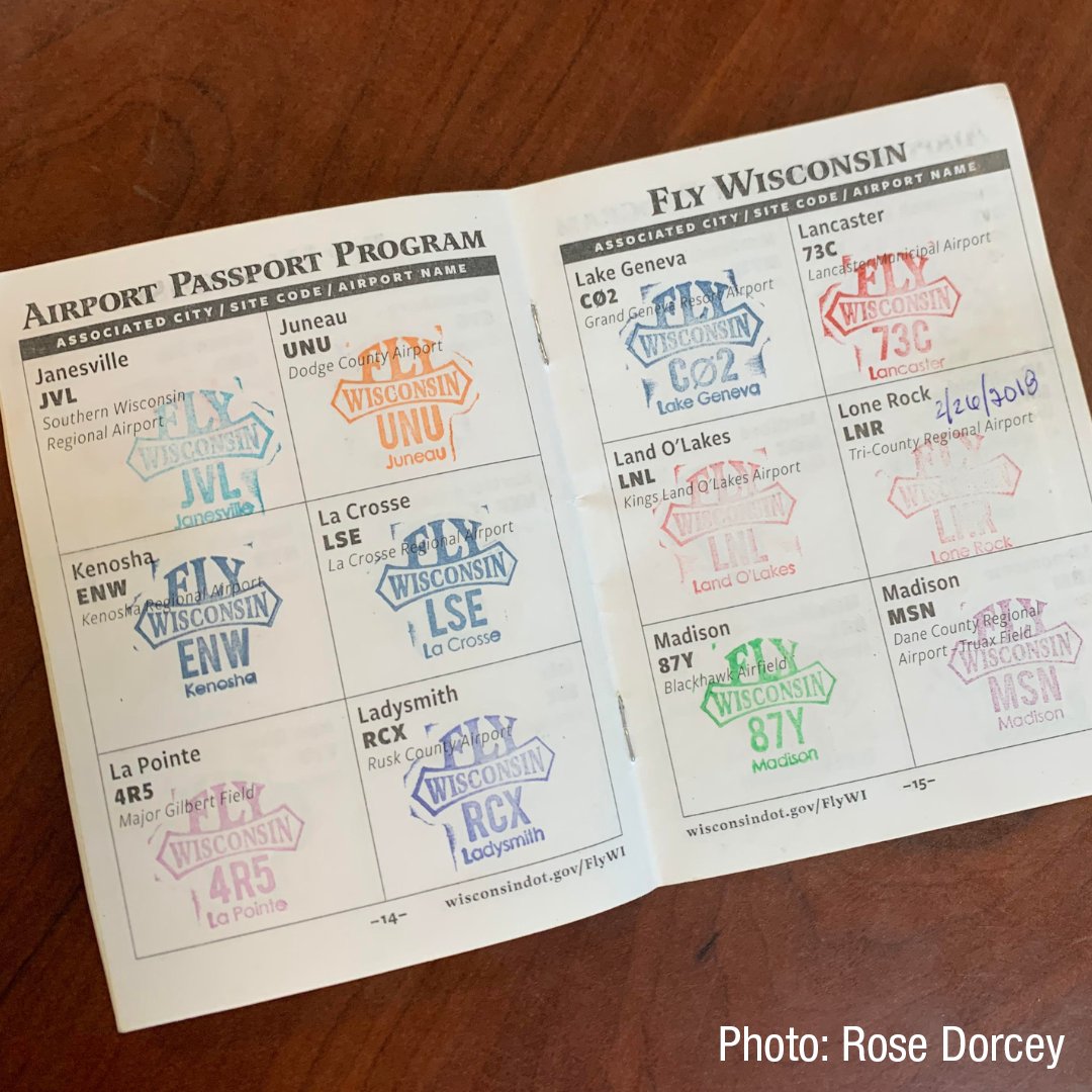 WisconsinDOT's tweet image. Calling all pilots! Flying into Oshkosh for EAA AirVenture? Now’s a great time to learn about our Fly Wisconsin Passport Program. By collecting stamps from 41 or more airports, you can earn prizes. Learn more: wisconsindot.gov/Pages/travel/a… #OSH25