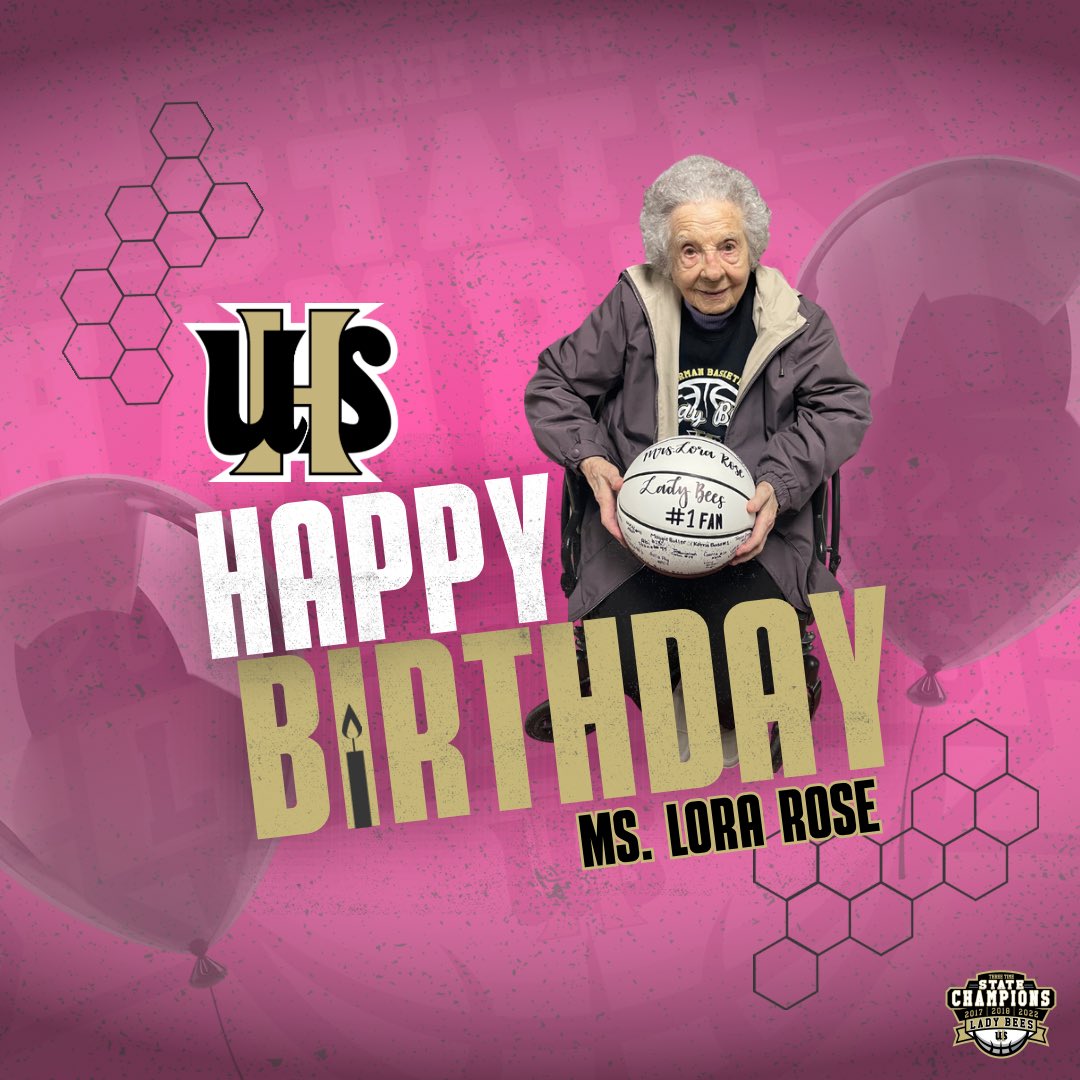 uppermanhoops's tweet image. We would like to wish a Happy 107th Birthday to the Lady Bees’ oldest fans! We love you Ms. Rose and hope you have the best day!! 🎉🌹🎂