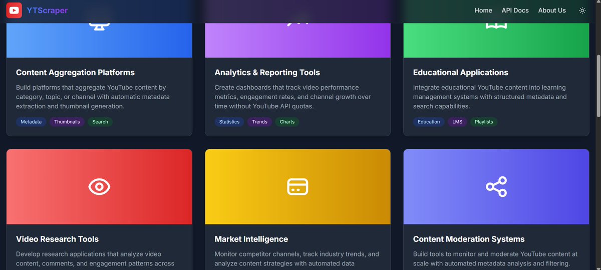 ApPatra's tweet image. 🚀 Day 5:
✅ API Docs live
🧩 Use case + About added
📥 Video data downloadable (JSON/TXT)
🎨 UI updates across all pages
 V2 drops soon! 
🔗 youtubescraper.in
Like it? Repost helps ❤️
#BuildInPublic #DevTools #YouTubeAPI #OpenSource #WebScraping #100DaysOfCode #IndieHacker