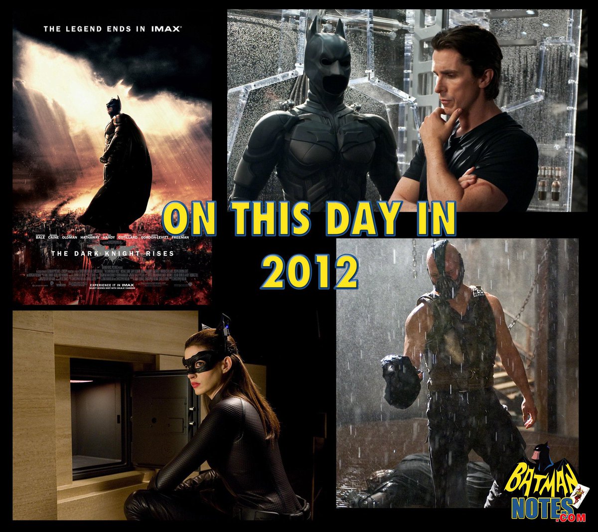 BatmanNotes's tweet image. The Dark Knight Rises was released on this day in 2012.
#Batman #OnThisDay