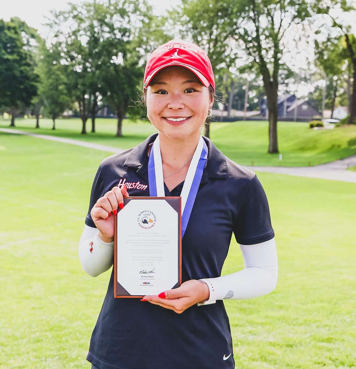 UHCougarWGolf's tweet image. With her Women's Western Amateur Championship @WWGAGOLF title, Maelynn Kim also receives exemption to 2025 US Women's Amateur Championship
Set for Aug. 4-10
@BandonDunesGolf Resort
Bandon, Ore
#GoMaelynn #GoCoogs