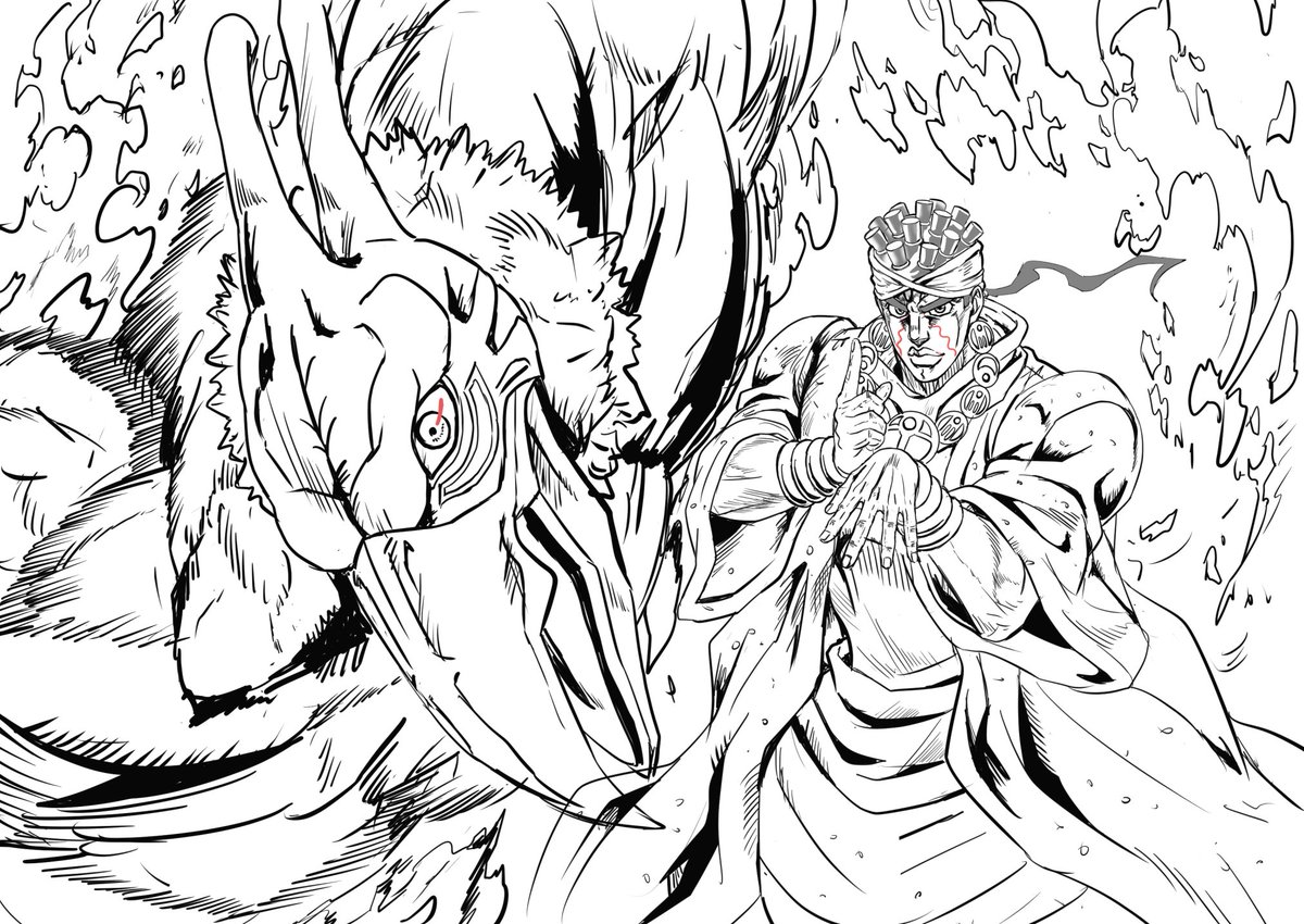 久しぶりにアヴドゥルとマジシャンズレッド。