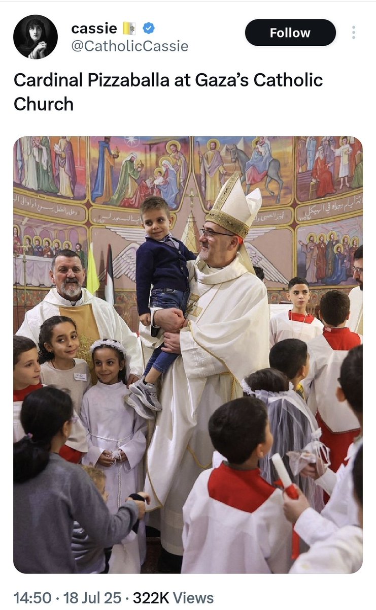 mgraz_b's tweet image. L'unico vero Papa è a Gaza e dice chiaramente chi è che ha bombardato la chiesa e sta 
FACENDO MORIRE DI FAME i Bambini Palestinesi.
#notmypope