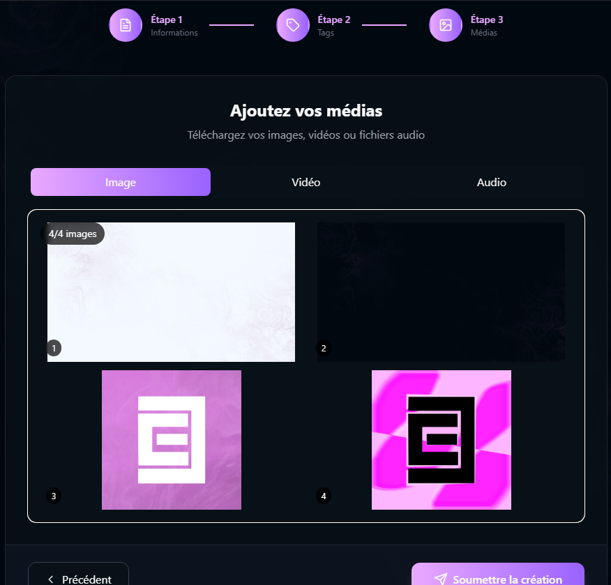EsportCreate's tweet photo. 🔥 Très attendue : la création multi-images débarque sur #ECreate !

Ajoutez jusqu’à 4 images par projet, profitez du défilement intégré et découvrez notre nouvelle interface pensée pour une expérience encore plus fluide.

🎨 Déjà dispo sur https://t.co/fsT01rnDyG !

Comme ici 👇 https://t.co/l8WVHjqgHH