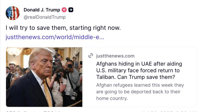 TheReportX's tweet image. Trump vowed to “save” Afghans… he is bringing them into American soil..right?