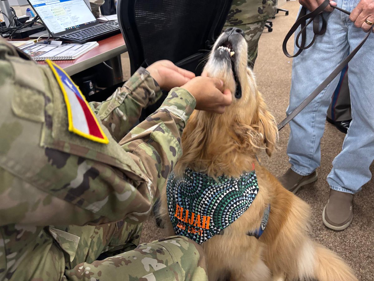 TDEMPortavoz1's tweet image. 🐾 Elijah y Joy visitaron recientemente el Centro de Operaciones de Emergencia del Estado de Texas para brindar consuelo y sonrisas al personal que trabaja incansablemente apoyando la respuesta ante las inundaciones en Texas.
Dieron un pequeño impulso a #TeamTexas
