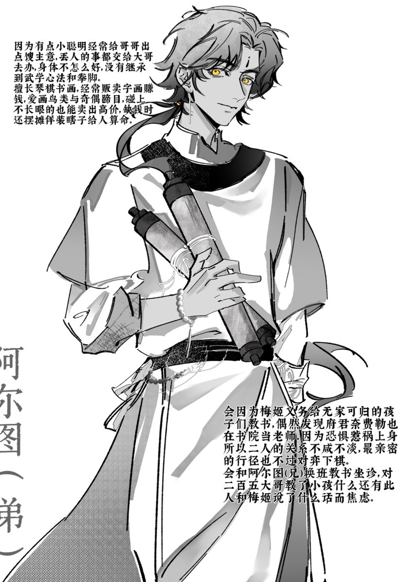 Loin24045822's tweet image. 接下来是图双子和梅姬奈费勒的武侠pa设定图~
目前所有立绘告一段落啦,之后会按照文案摸鱼画一点小故事。
#SultansGame #苏丹的游戏