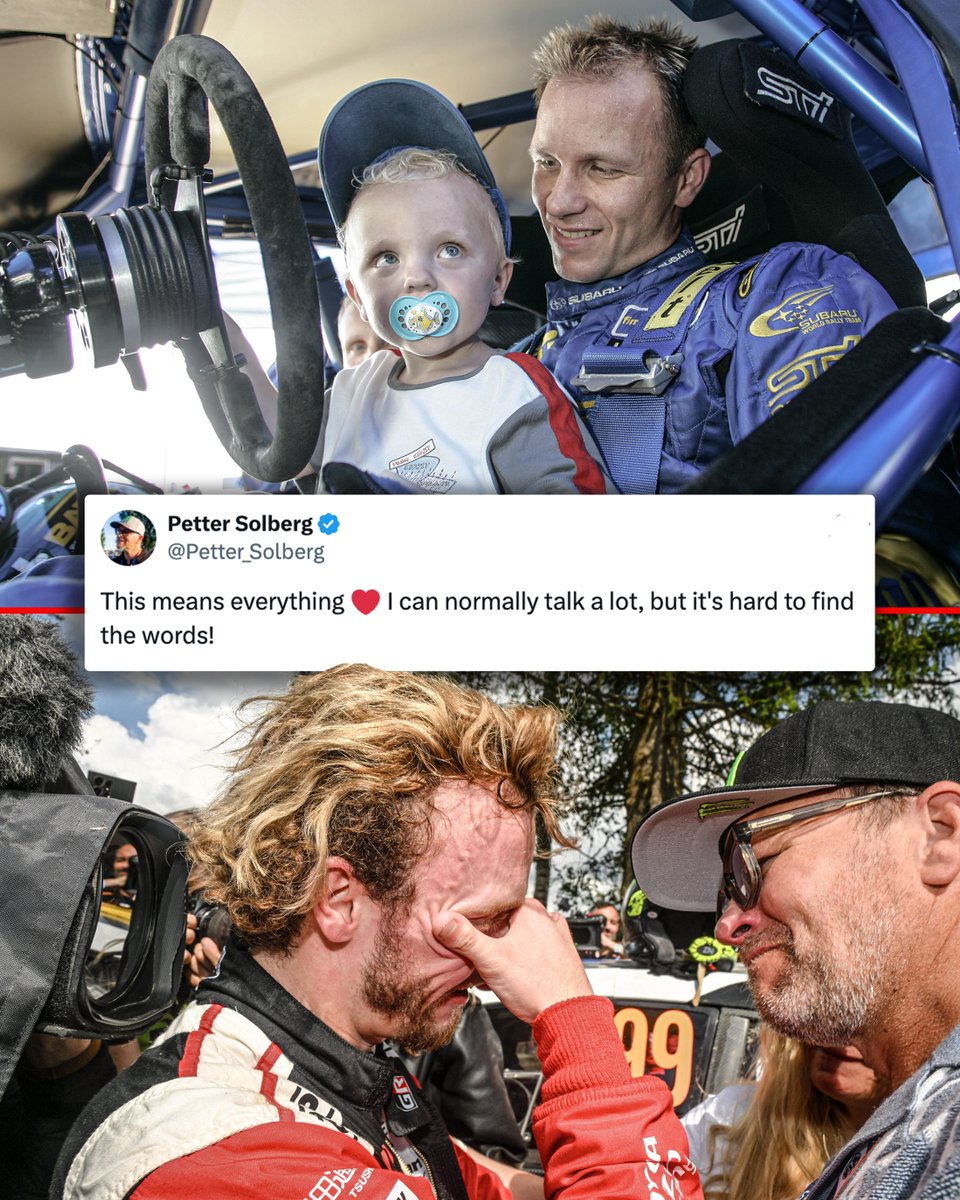 autosport's tweet image. 2005: Petter Solberg secures his 13th and final WRC victory 🏆
2025: Oliver Solberg secures his very first WRC victory 🏆
Full circle moment for father and son ❤️