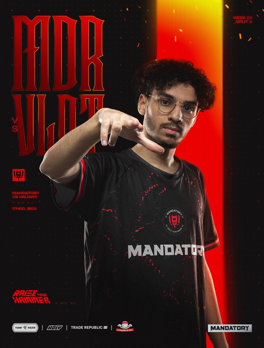 Mandatory (@mandatorygg) on Twitter photo Matchday | MANDATORY 🆚 <a href="/ValiantOfficiel/">Team Valiant</a>
Dans moins d'une heure, on va les choquer.
📍À 17h, sur twitch.tv/zerator Matchday | MANDATORY 🆚 <a href="/ValiantOfficiel/">Team Valiant</a>
Dans moins d'une heure, on va les choquer.
📍À 17h, sur twitch.tv/zerator