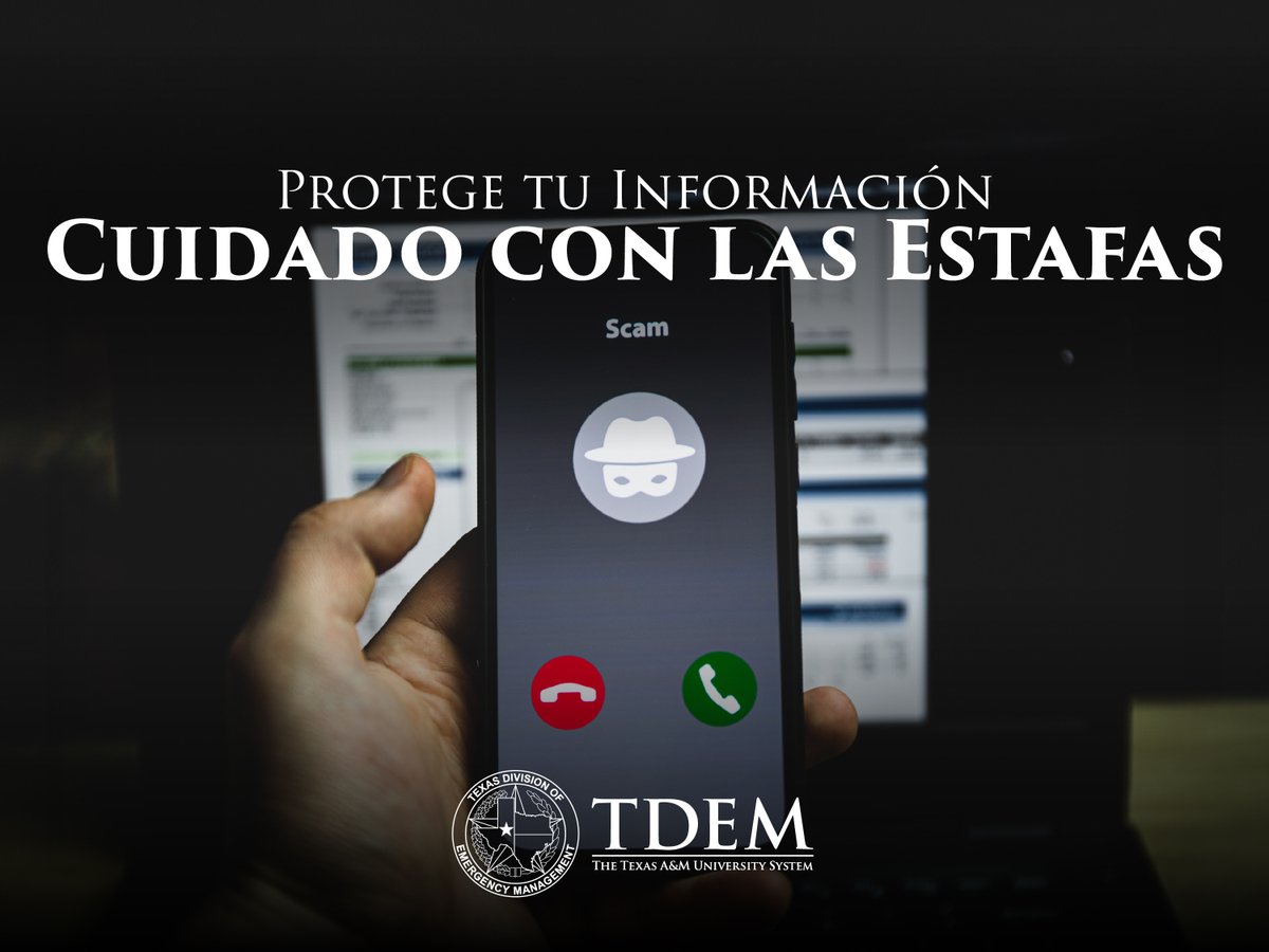 TDEMPortavoz1's tweet image. Después de un desastre, los estafadores se aprovechan de quienes quieren ayudar.
Si recibes una llamada, mensaje de texto o correo electrónico pidiendo donaciones o información personal, verifica antes de confiar.
✅ Usa solo fuentes oficiales
🛑 No caigas en estafas