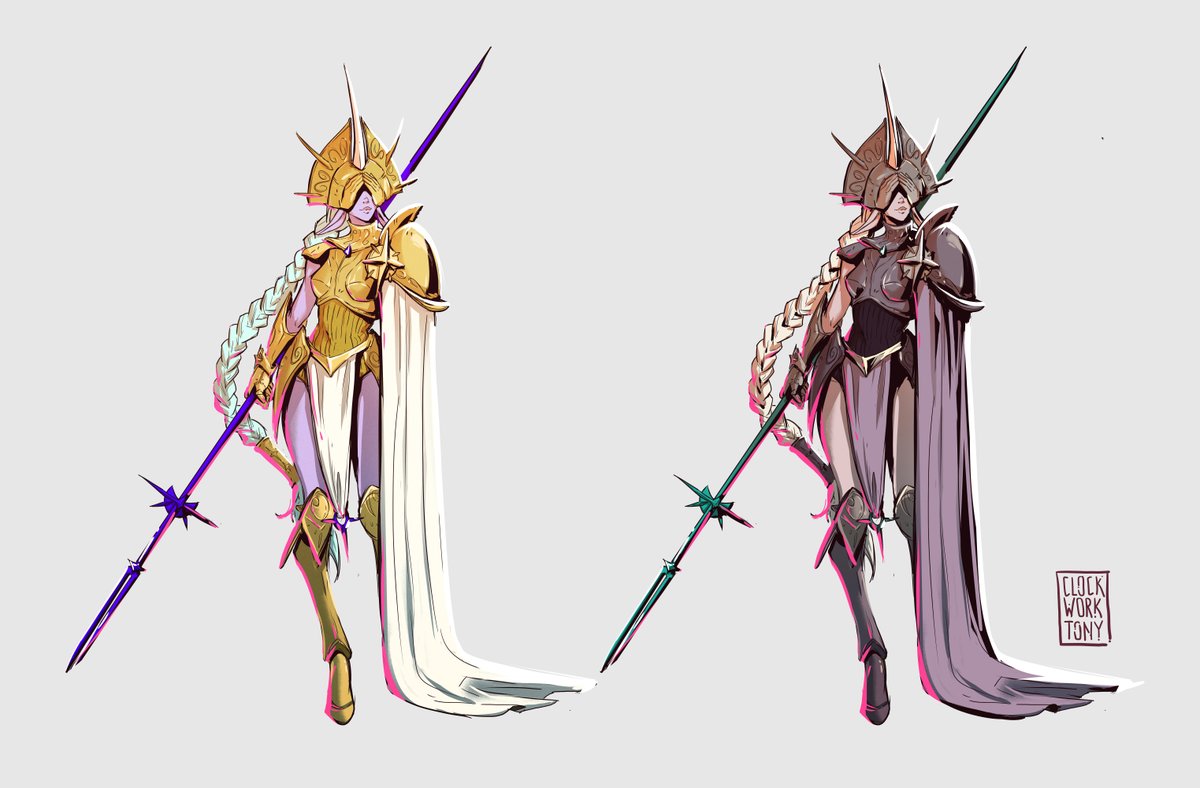 clockwork_tony's tweet image. A knight skin concept for Soraka. She's usually in caster style outfits, so I thought it could be cool to design an armour look for her. Two chromas for fun: sun knight and dark-souls style
#soraka #LeagueOfLegends #ArtofLegends #knight #armour #leaguetwt #League_of_Legends