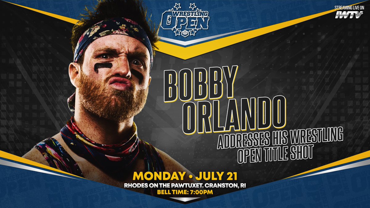 As a winning member of the Von Erich Classic, Bobby Orlando has a shot at the Wrestling Open Championship.

With his former best friend Bryce Donovan being the champ, what does Bobby have to say about it?

Find out in Cranston on Monday night.

#WrestlingOpen