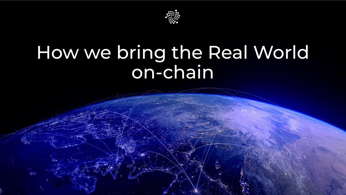 DomSchiener's tweet image. My presentation title for tomorrow.
Country by country, we will bring the real world on-chain. Real value, real assets, real utility. All on one network.
IOTA