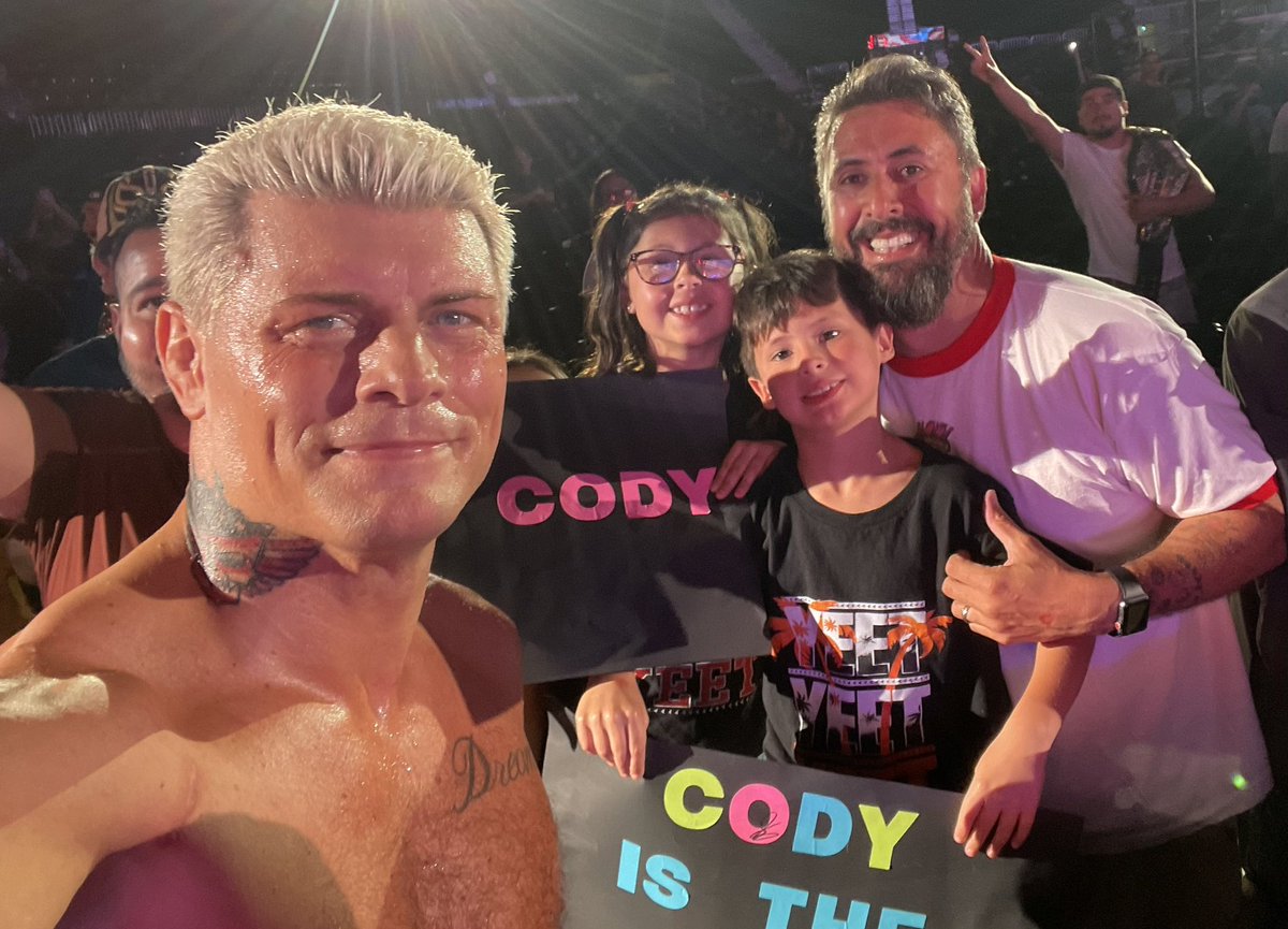 Cody snapped a selfie with us last night at the kids first show! The said it was the best day ever! #WWECorpusChristi <a href="/CodyRhodes/">Cody Rhodes</a>