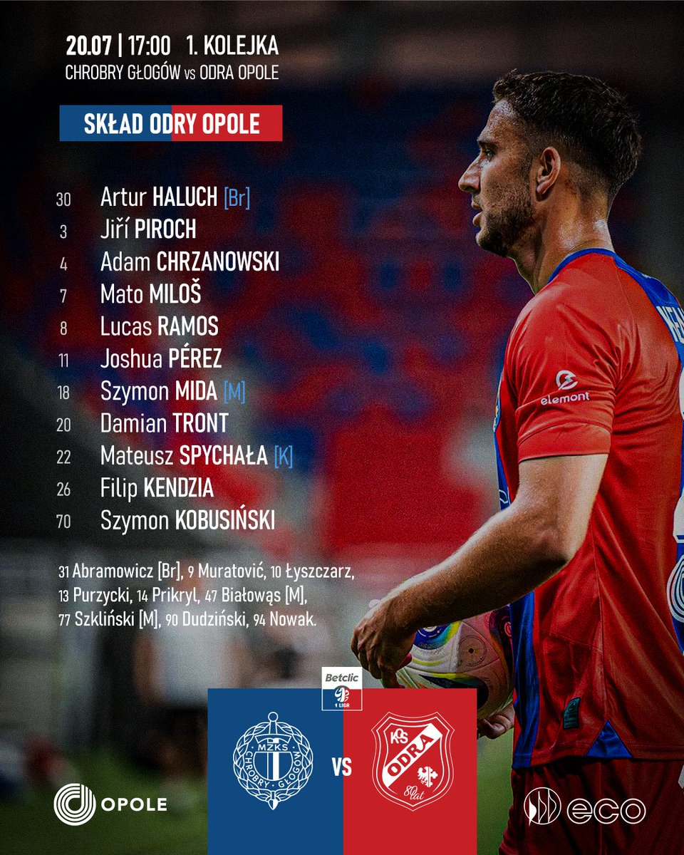 📋 Pierwsza jedenastka 🔵🔴 na premierowe starcie sezonu z <a href="/ChrobryGlogowSA/">Chrobry Głogów</a>. 👇