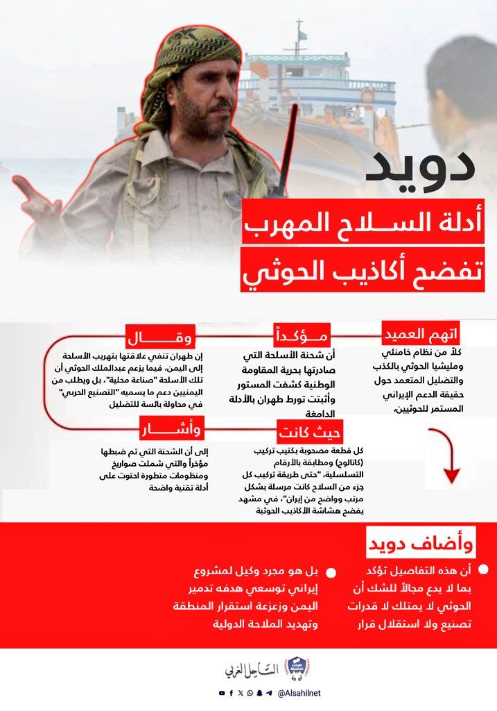 #إنفوجرافيك| دويد: أدلة السلاح المهرب تفضح أكاذيب الحوثي