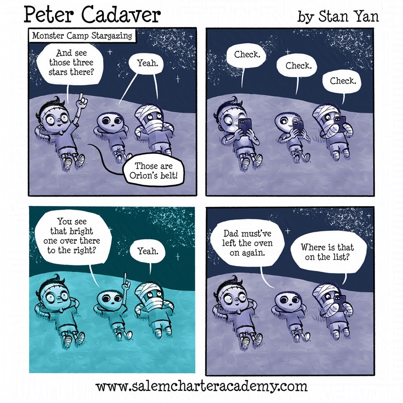 zombicatures's tweet image. Enjoy my Peter Cadaver Classics while I work on my publishing deadlines!
#PeterCadaver #kidscomics #summercamp #stargazing #alien #KidLitSundayScaries