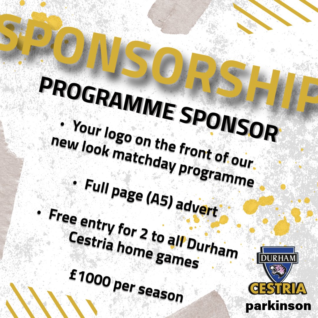 We're on the look out for a programme sponsor for our new look matchday programme!

Regularly selling out, we're offering you the opportunity for your name/logo to take pride of place on the front cover!

For more details, email us at
mailto:ccestria.media@gmail.com

#HearUsRoar