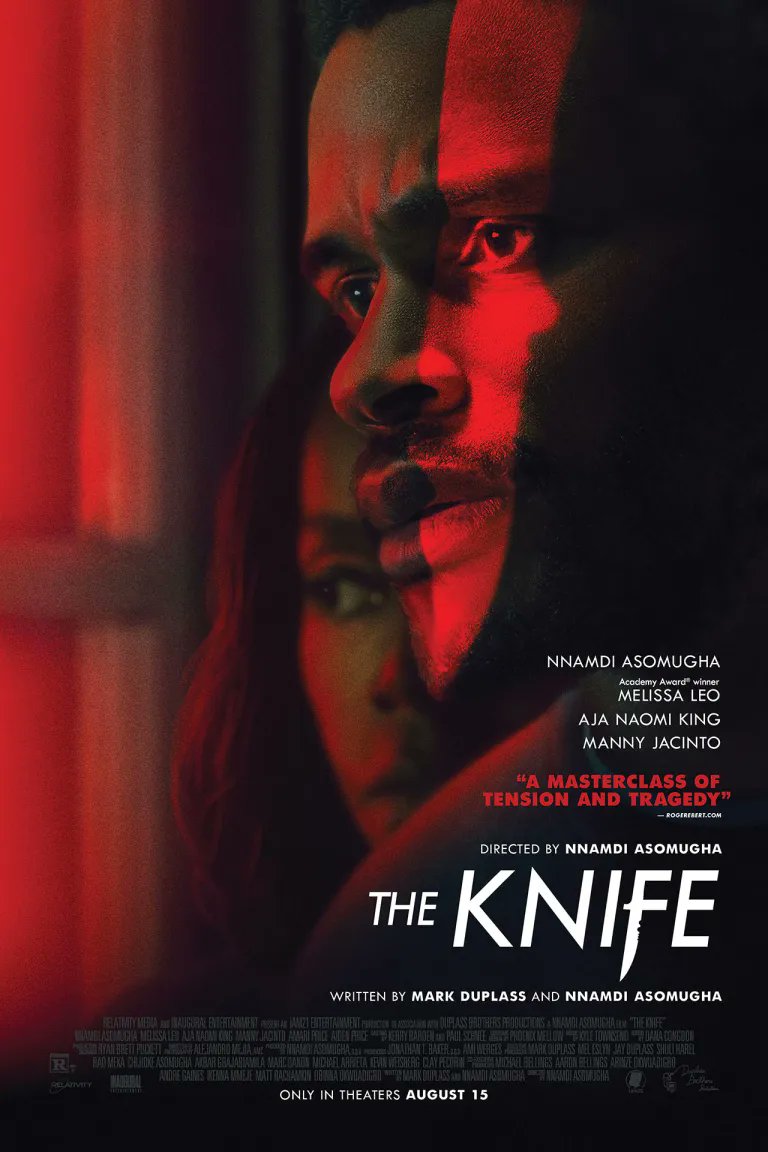 Terrormaniacos's tweet image. Este es el póster de #TheKnife, un thriller psicológico que fue co-escrito por Mark Duplass, el creador de "Creep".
La película es el debut como director del exjugador de NFL Nnamdi Asomugha.