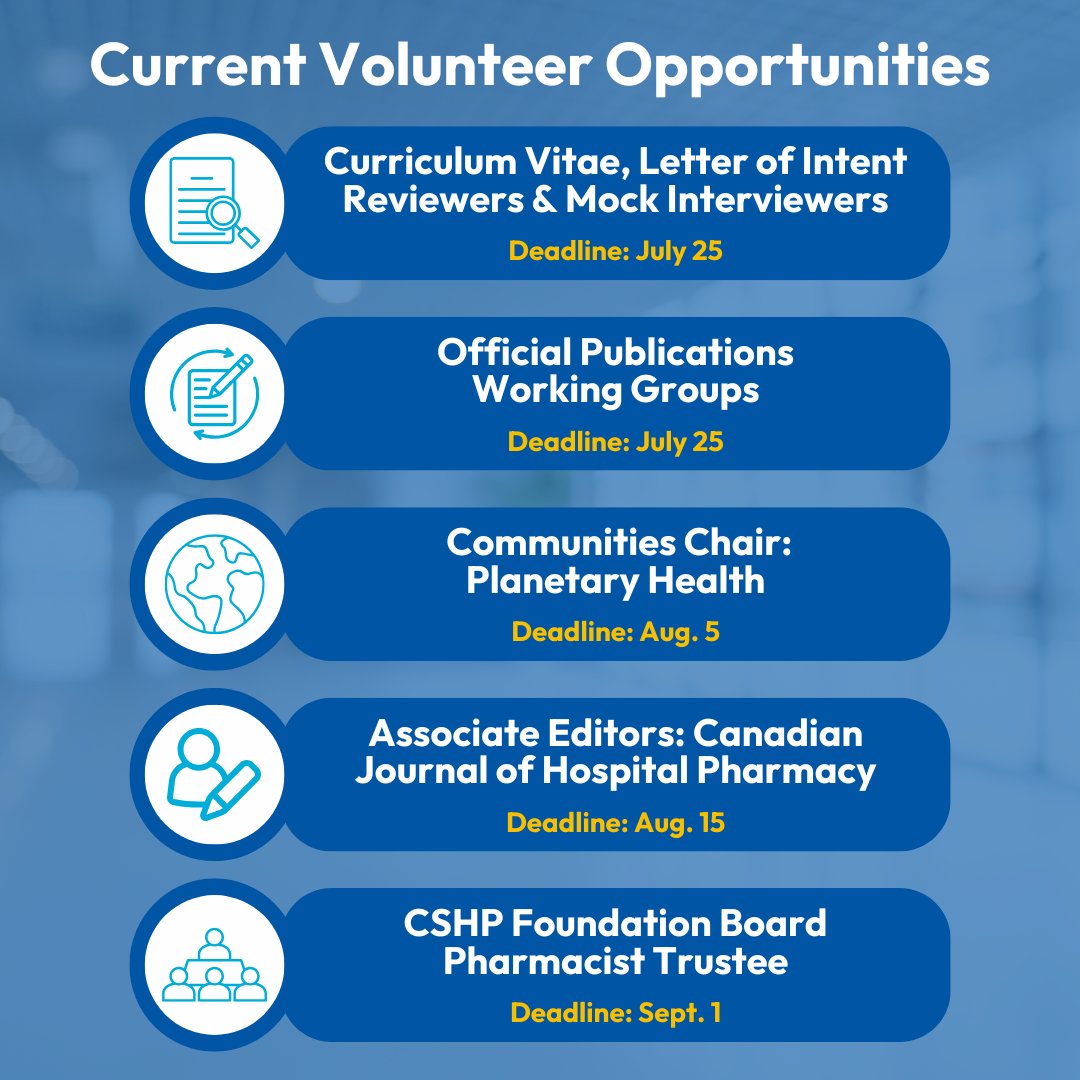 CSHP_SCPH's tweet image. Volunteering with CSHP means joining a community of pharmacy professionals who believe in advancing the profession. 
 
Get involved and make a difference ➡️ CSHP.ca/Volunteer