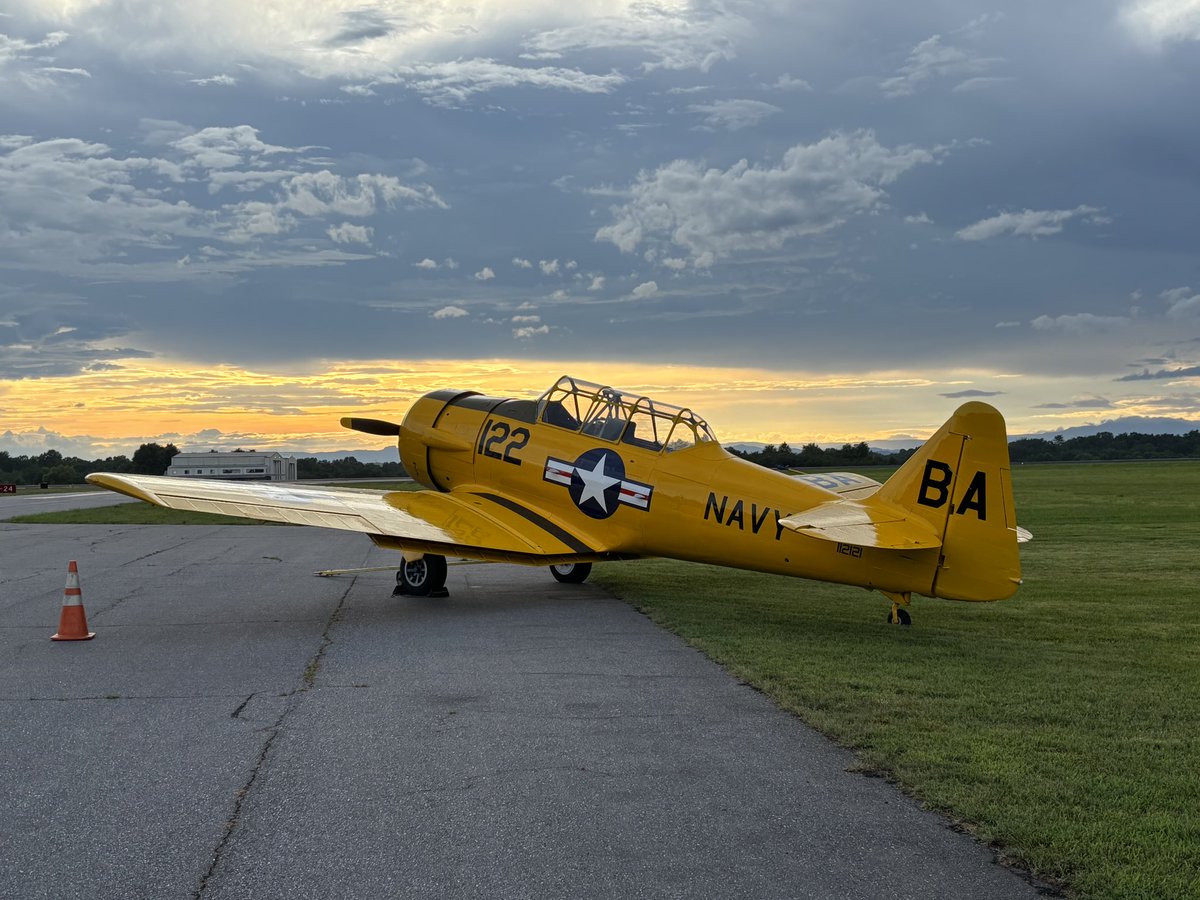 Another great restoration job by our volunteers of the SNJ Texan BuNo 112121.  It will be displayed suspended from an overhead beam in the new building.  #aviation #airplanes #hickorync #hickoryaviationmuseum #avgeeks #aviationmuseum #aircraft #aircraft