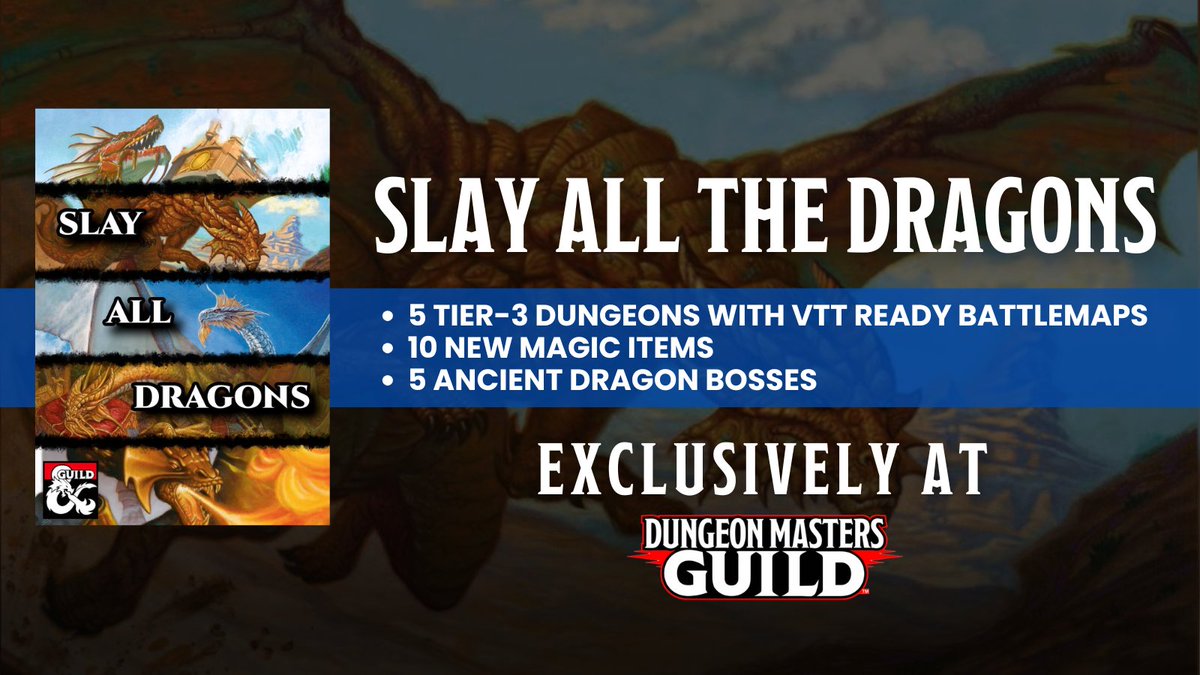 dms_guild's tweet image. Save 40% with the Slay All Dragons: Tests of Metal bundle deal.

Get it here: tinyurl.com/bdmjybey

&quot;A dragon is hard to overcome, but one must try.&quot;  - Definition of &quot;dragon&quot; from Nowe Ateny
#dnd5e #dungeonsanddragons