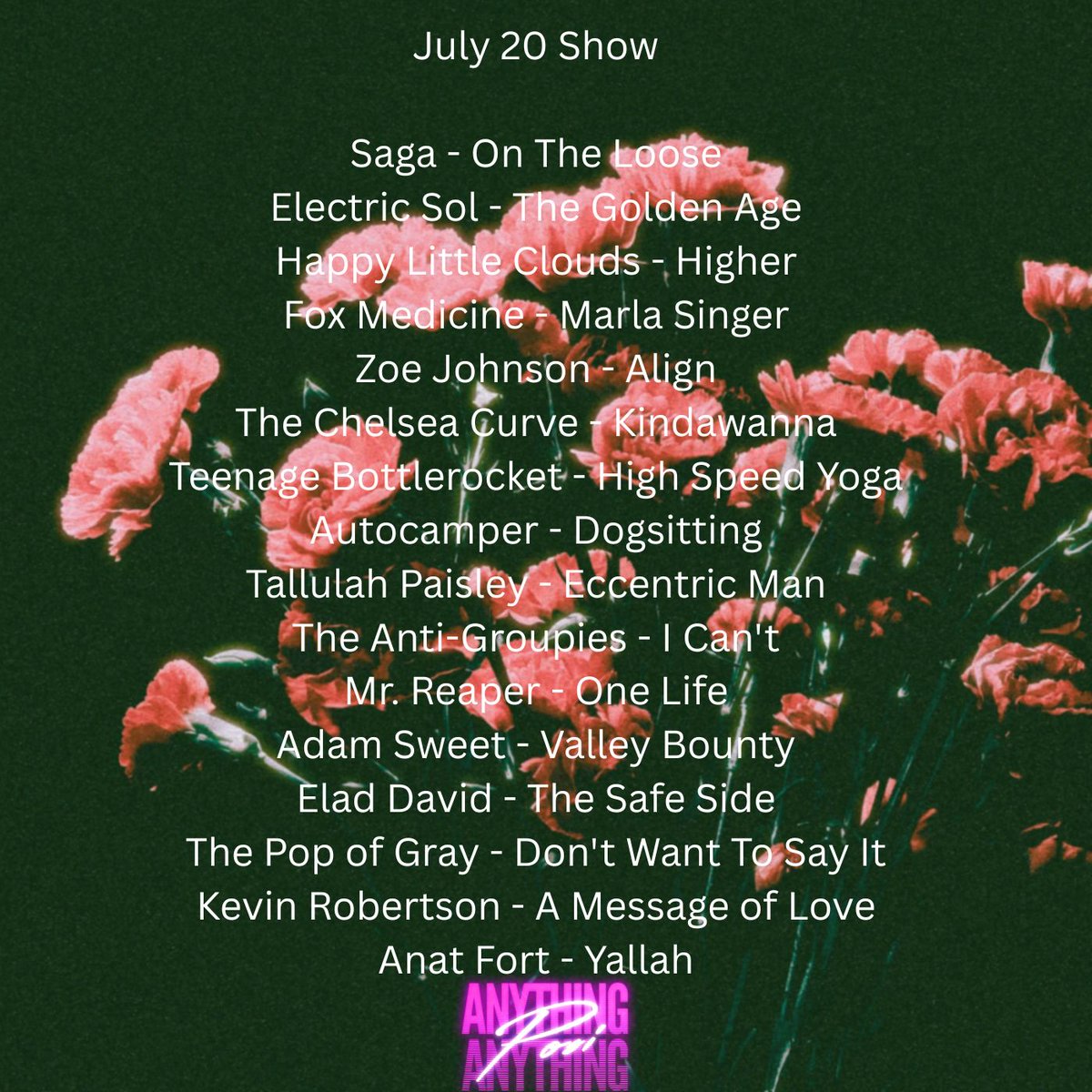 AnyAnyPosi (@anyanyposi) on Twitter photo Your latest weekly "posi" finds incl. <a href="/ElectricSolPHX/">Electric Sol</a> <a href="/thechelseacurve/">thechelseacurve</a> <a href="/AutocamperBand/">Autocamper</a> <a href="/adamrsweet_/">Adam R Sweet</a> <a href="/KevinRo17521365/">KevinRobertsonMusic</a> <a href="/anatfort/">Anat Fort</a> & more-!
mixcloud.com/Anything_Anyth… Your latest weekly "posi" finds incl. <a href="/ElectricSolPHX/">Electric Sol</a> <a href="/thechelseacurve/">thechelseacurve</a> <a href="/AutocamperBand/">Autocamper</a> <a href="/adamrsweet_/">Adam R Sweet</a> <a href="/KevinRo17521365/">KevinRobertsonMusic</a> <a href="/anatfort/">Anat Fort</a> & more-!
mixcloud.com/Anything_Anyth…