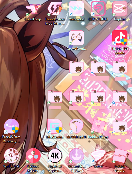 Starlight_Syd's tweet image. step 1 to clearing my headspace :
organize / style things the way you WANT them to look✨
been yapping to a few friends about the icons I made for my PC/home screen !💜
such a fun lil personal project; I call them "Tachyicons" lol 😆
this catgirl is uma-pilled🐱💜✨