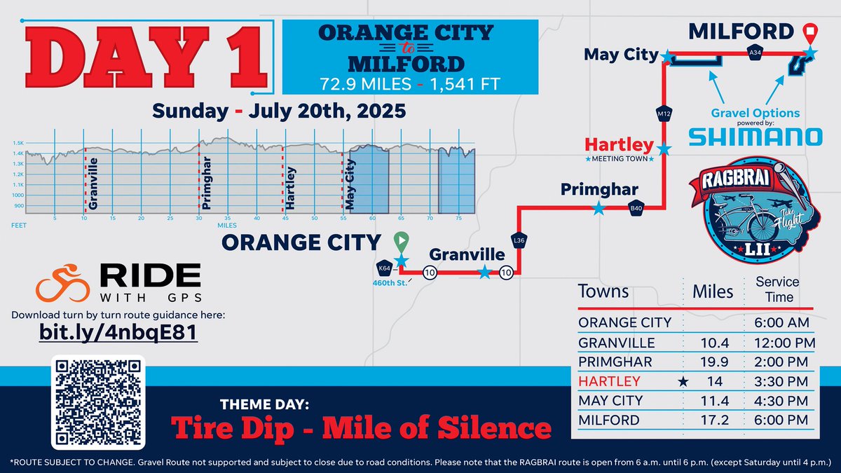 Iowa State Patrol (@iowastatepatrol) on Twitter photo RAGBRAI Day 1 Route - Orange City to Milford
<a href="/RAGBRAI_IOWA/">RAGBRAI</a> RAGBRAI Day 1 Route - Orange City to Milford
<a href="/RAGBRAI_IOWA/">RAGBRAI</a>