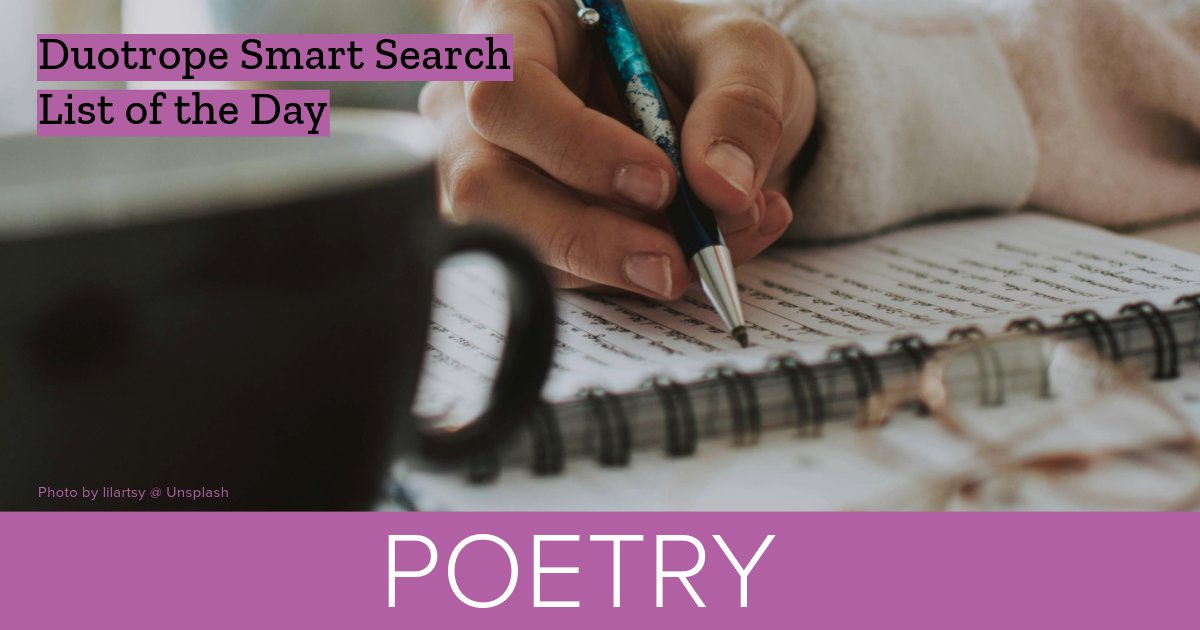 Duotrope (@duotrope) on Twitter photo The Smart Search List of the Day is: Paying Poems feat. <a href="/parisreview/">The Paris Review</a> @ampoetryreview <a href="/blackfoxlit/">Black Fox Lit</a> <a href="/LascauxReview/">The Lascaux Review</a> @inkinthirds <a href="/PalettePoetry/">Palette Poetry</a> et al. duotrope.com/search/smart/p… The Smart Search List of the Day is: Paying Poems feat. <a href="/parisreview/">The Paris Review</a> @ampoetryreview <a href="/blackfoxlit/">Black Fox Lit</a> <a href="/LascauxReview/">The Lascaux Review</a> @inkinthirds <a href="/PalettePoetry/">Palette Poetry</a> et al. duotrope.com/search/smart/p…
