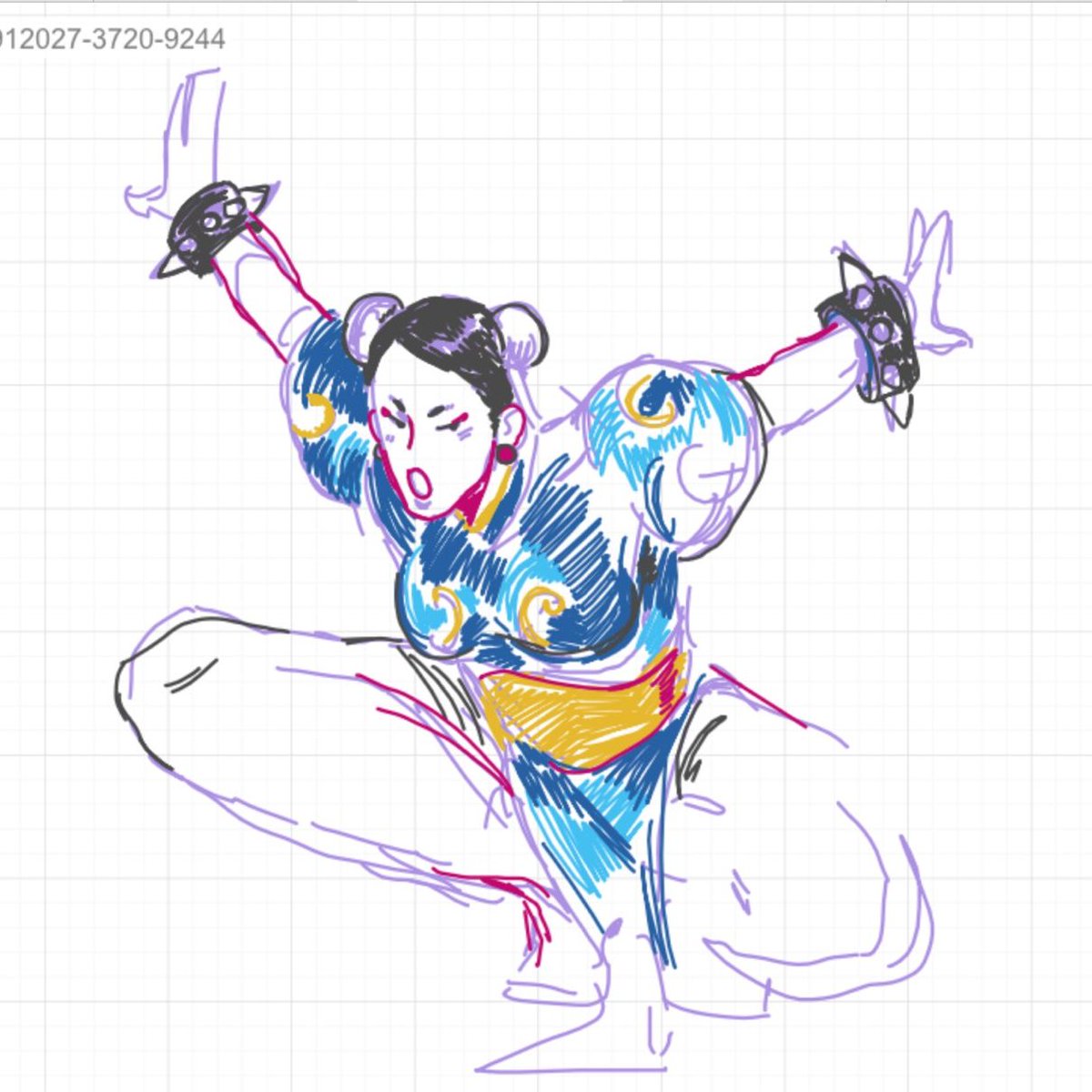 Fischknochen's tweet image. Whiteboard chun li :^)
