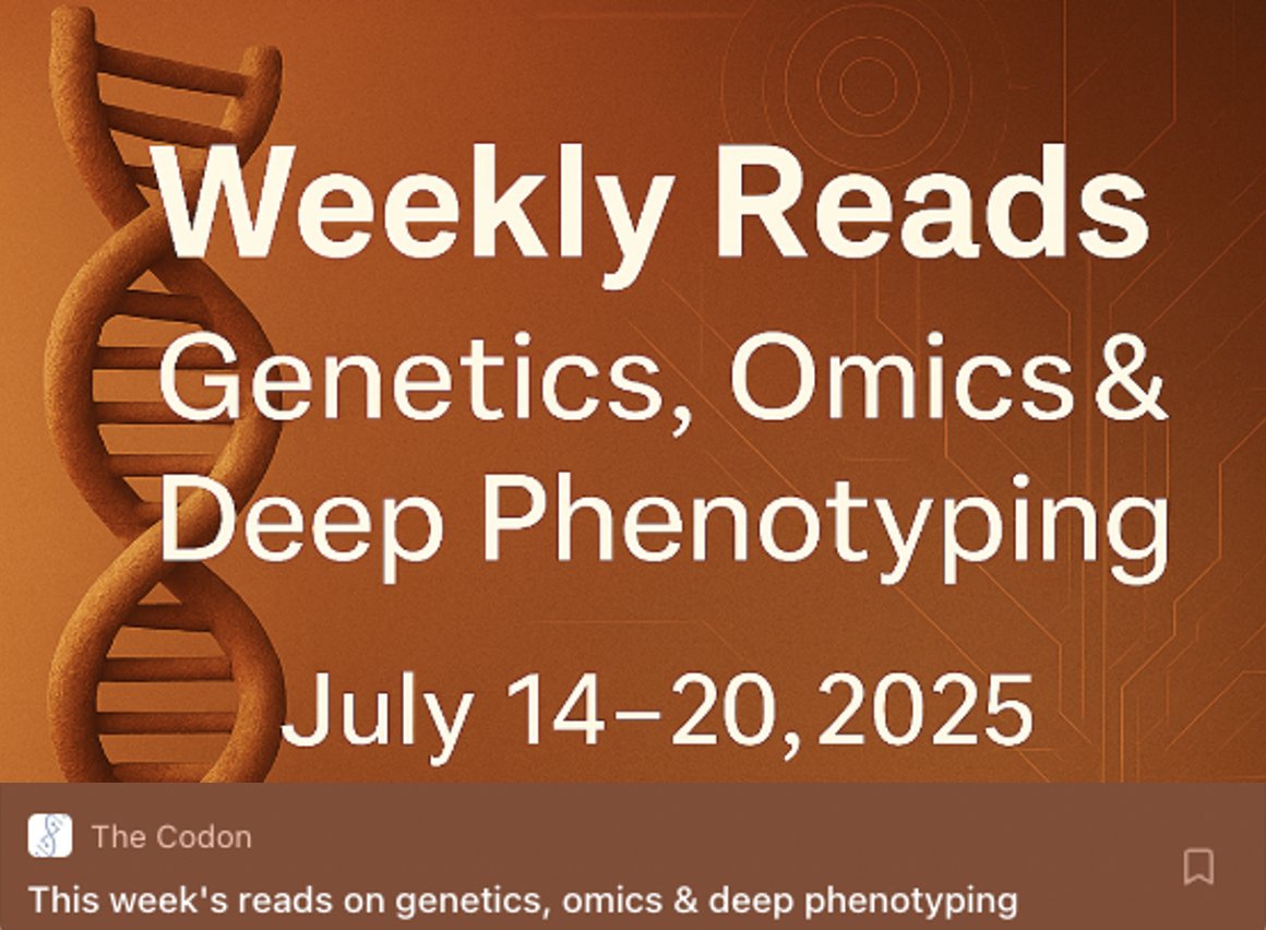 MariosGeorgakis's tweet image. Another week of very interesting reads on genetics, omics, and deep phenotyping👇