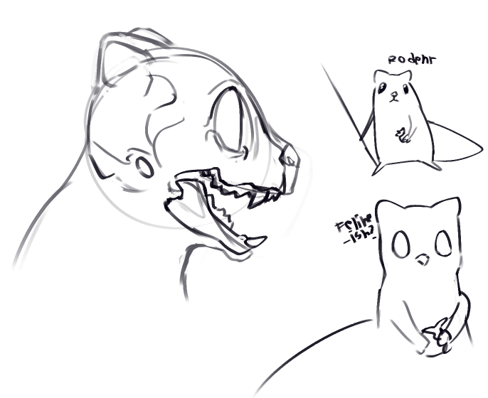 scull , scug skull, slug cat skull.. and 2 other things