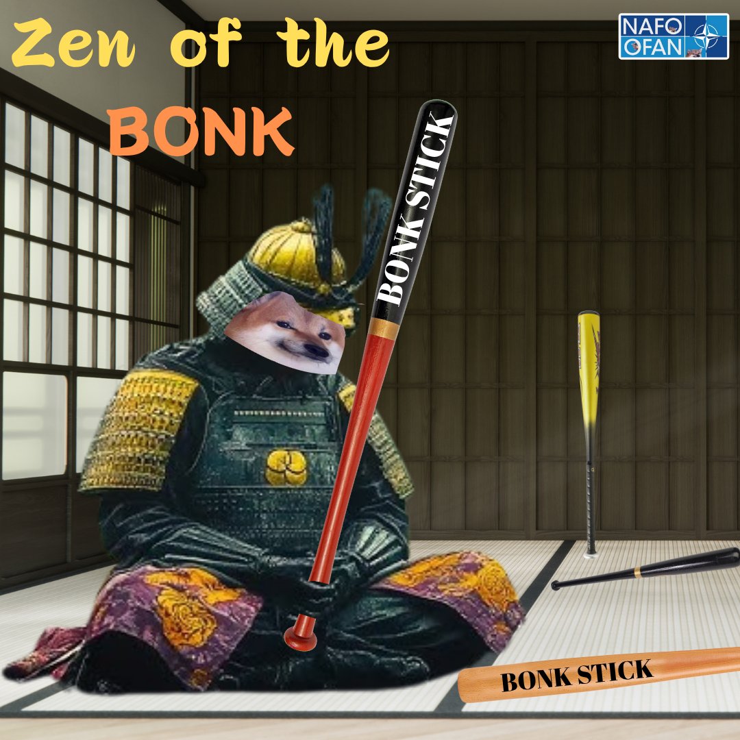 AsahiTora's tweet image. Zen of the BONK
"When faced with bullshit,
Debate is wasted breath.
The Fella raises the Bonk Stick.
And truth is restored."
#NAFOZen #WeAreNAFO
