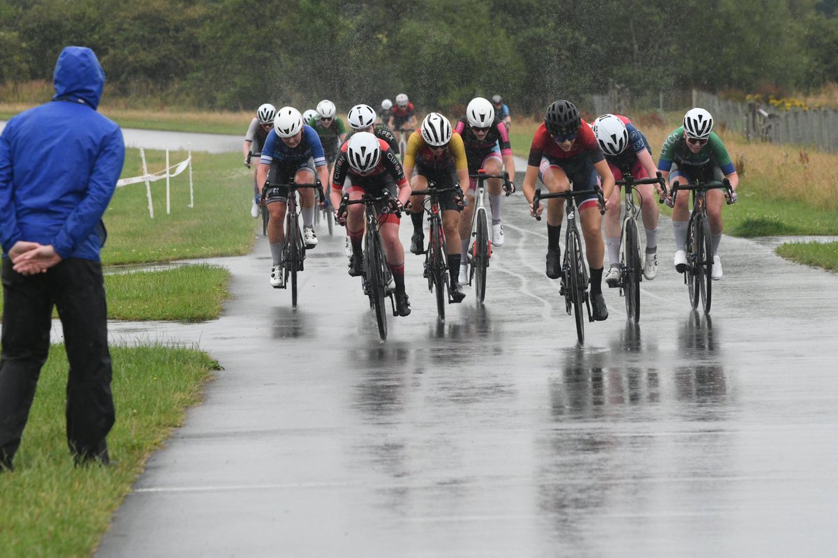 Finish of the Youth A Girls race here at Wyke