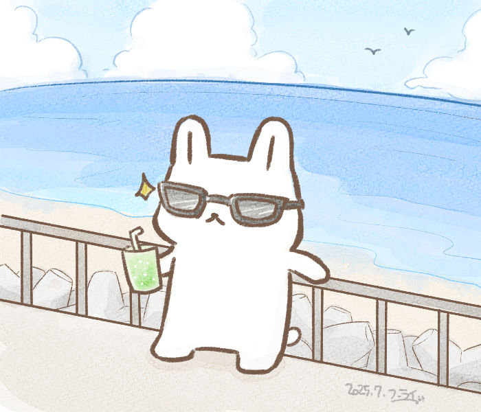 海はいい…(-ㅅ-)✨

#海の日 #ゆるいイラスト #ゆるい絵