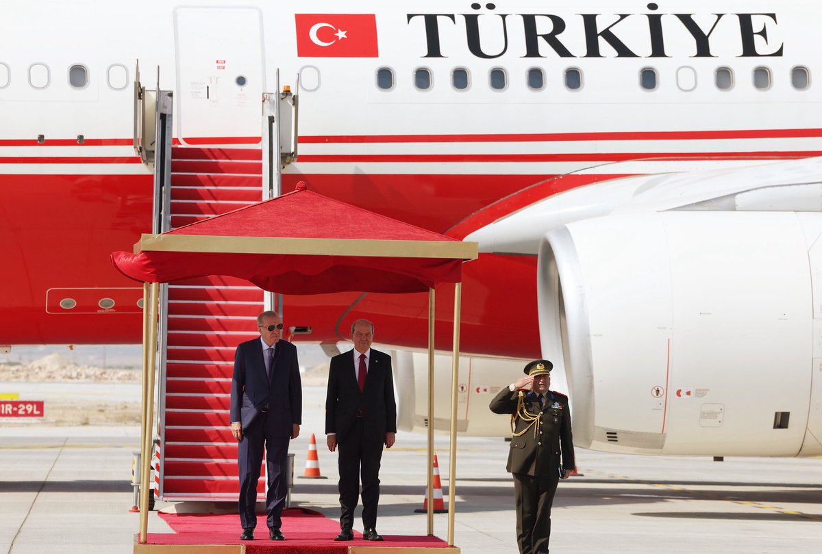 trpresidency's tweet image. President @RTErdogan has arrived in the Turkish Republic of Northern Cyprus (TRNC) to attend the commemorations to be held to mark the Peace and Freedom Day and the 51stAnniversary of the Cyprus Peace Operation.