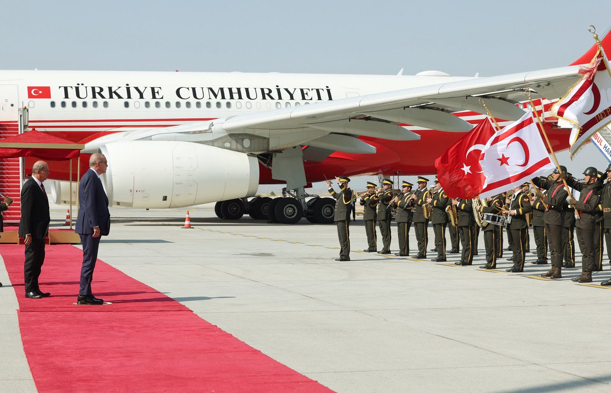 trpresidency's tweet image. President @RTErdogan has arrived in the Turkish Republic of Northern Cyprus (TRNC) to attend the commemorations to be held to mark the Peace and Freedom Day and the 51stAnniversary of the Cyprus Peace Operation.