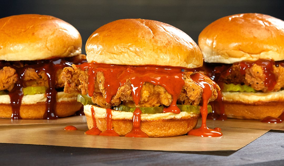 stvrzoe's tweet image. saucy, hand-breaded chicken sandwich in any of our 26 sauces and seasonings
game over