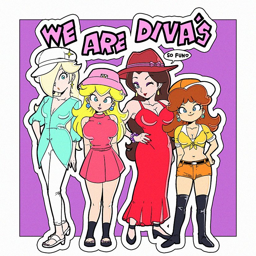 Divas style🎤Rosalina Peach Pauline Daisy✨
️ポリーンを中心に、帽子でコーディネートした歌姫四人組スタイル🥰