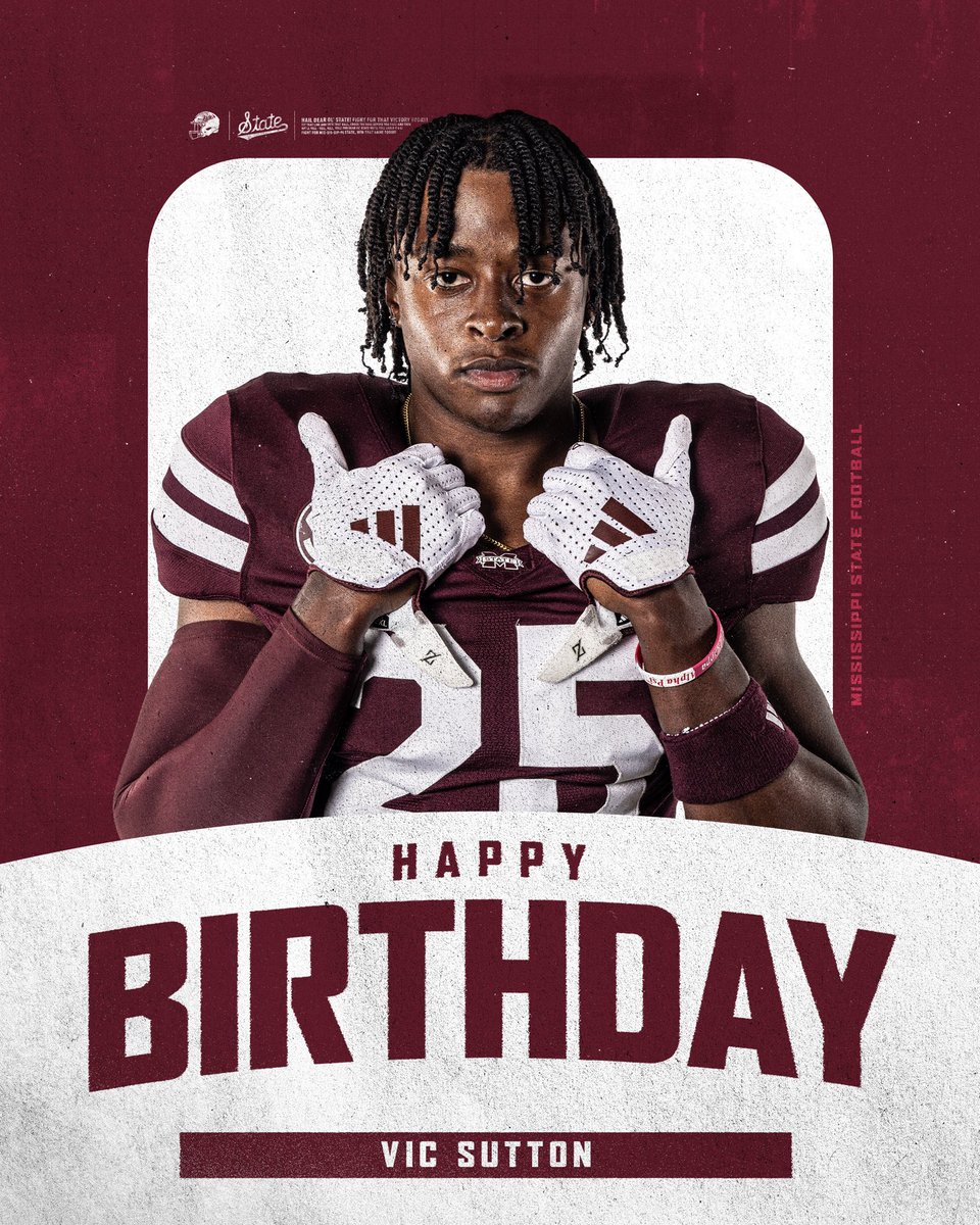 HailStateFB's tweet image. Bulldog Family, help us wish our guy @VicSutton1 a very Happy Birthday!
#HailState