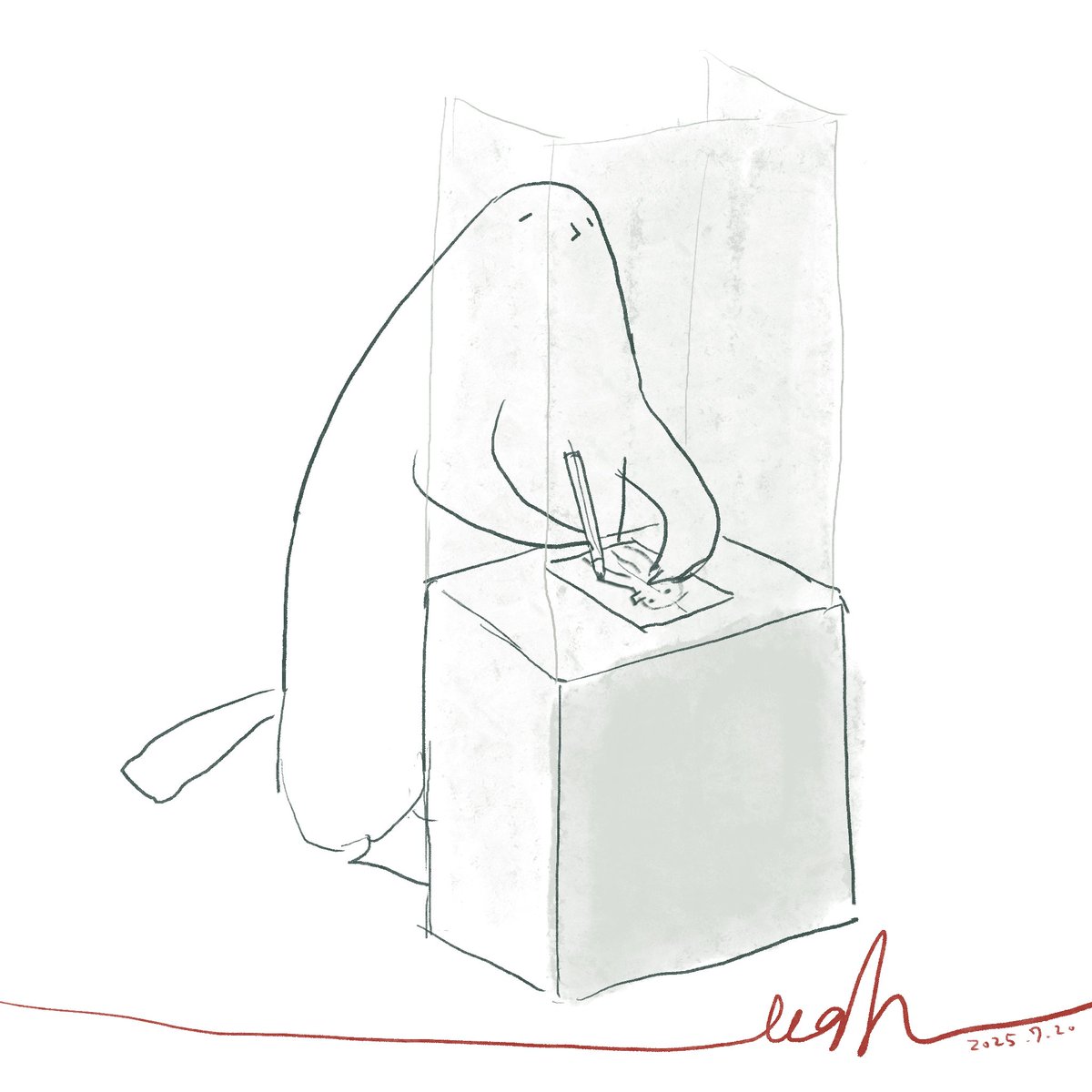 mah_hirano's tweet image. ユポ紙（投票用紙）の書き心地を毎回意識している。
ショベショベ。
あれに絵を描いたらどんな感じだろう。