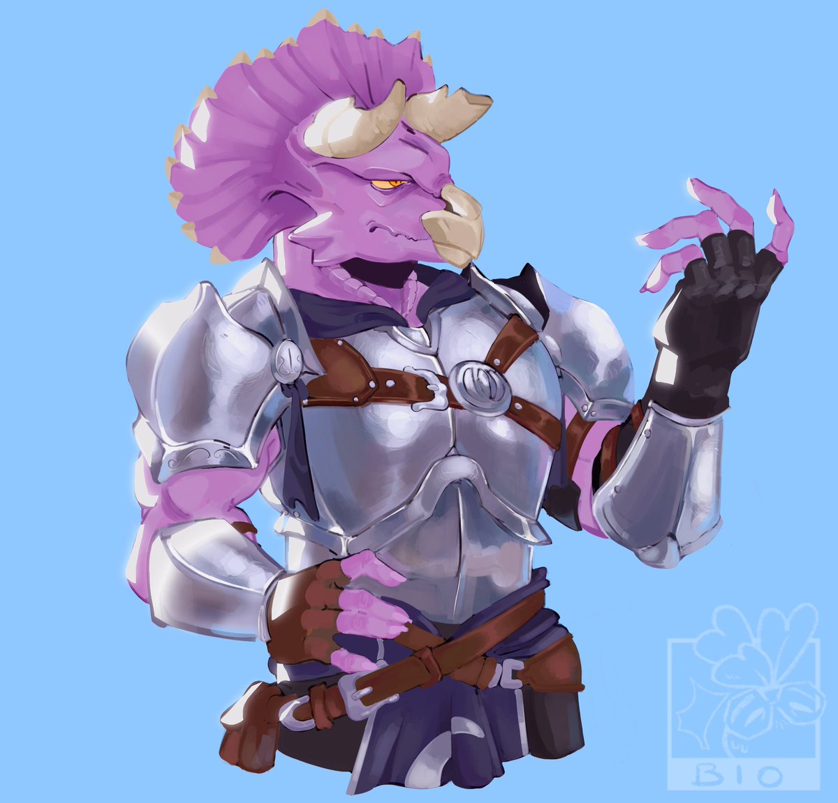 Revenge with the very cool Paladin/Bard Dragonborn of <a href="/LouisaOderSo/">Emmy</a>  Narex Sylwynn ✨🦕

#Artifight #artfight2025 #artfightteamfossil #dnd #dragonborn #paladin #dndpaladin