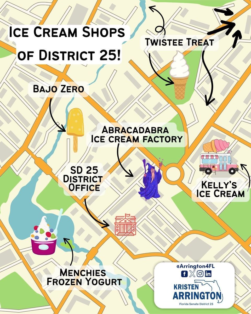 Arrington4Fl's tweet image. Scoop into summer—celebrate the joy of ice cream. Do you see your favorite local ice cream store on this map?
#NationalIceCreamDay #SweetTreat
- - - - - -
Sumérgete este verano celebrando la alegría del helado. ¿Puedes ver tu heladería local favorita en este mapa?…