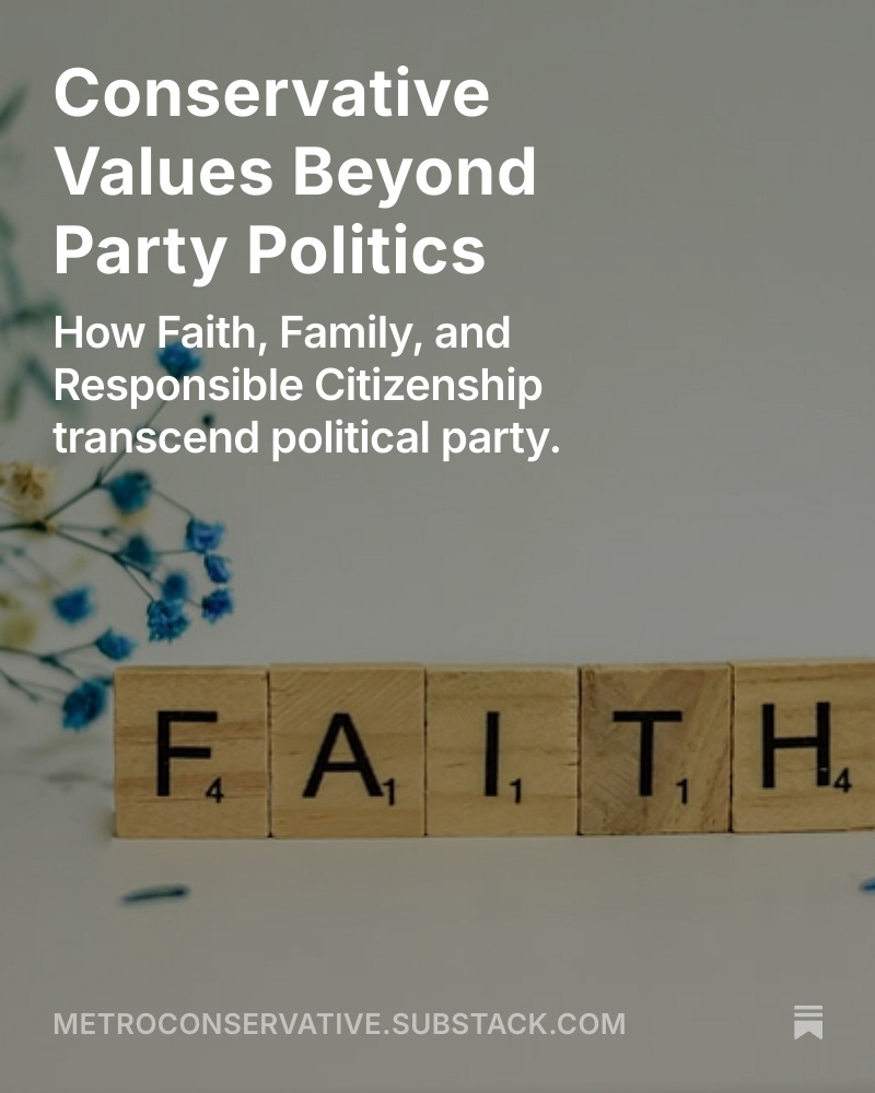 metrovalues's tweet image. Does conservativism belong to the Republican Party? 
Conservative Values Beyond Party Politics substack.com/@metroconserva…